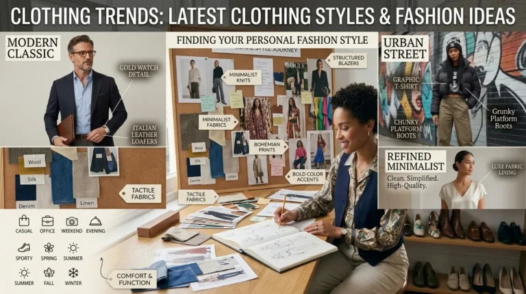 Latest clothing trends featuring modern fashion styles and outfit ideas for women and men
