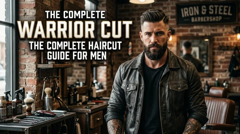 Warrior cut hairstyle for men with a bold, textured top and clean tapered sides